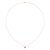 Oval Cut Amethyst & Diamond Birthstone Necklace In 14K Rose Gold