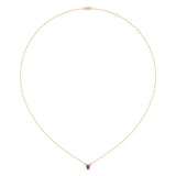 Oval Cut Amethyst & Diamond Birthstone Necklace In 14K Yellow Gold