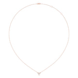 Oval Cut Diamond Birthstone Necklace In 14K Rose Gold