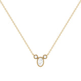 Oval Cut Diamond Birthstone Necklace In 14K Yellow Gold