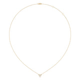 Oval Cut Diamond Birthstone Necklace In 14K Yellow Gold