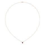 Oval Cut Ruby & Diamond Birthstone Necklace In 14K Rose Gold