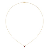 Oval Cut Ruby & Diamond Birthstone Necklace In 14K Yellow Gold