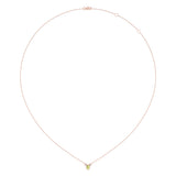 Oval Cut Peridot & Diamond Birthstone Necklace In 14K Rose Gold