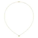 Oval Cut Peridot & Diamond Birthstone Necklace In 14K Yellow Gold
