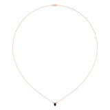 Oval Cut Sapphire & Diamond Birthstone Necklace In 14K Rose Gold