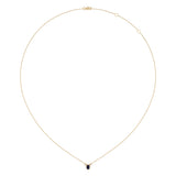 Oval Cut Sapphire & Diamond Birthstone Necklace In 14K Yellow Gold