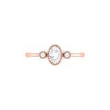 Oval Cut Diamond Birthstone Ring In 14K Rose Gold