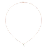 Pear Shaped Opal & Diamond Birthstone Necklace In 14K Rose Gold