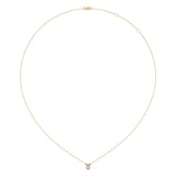 Pear Shaped Opal & Diamond Birthstone Necklace In 14K Yellow Gold