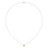 Pear Shaped Citrine & Diamond Birthstone Necklace In 14K Rose Gold