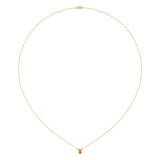 Pear Shaped Citrine & Diamond Birthstone Necklace In 14K Yellow Gold