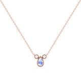 Pear Shaped Tanzanite & Diamond Birthstone Necklace In 14K Rose Gold
