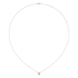 Pear Shaped Tanzanite & Diamond Birthstone Necklace In 14K Rose Gold