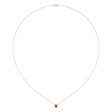 Pear Shaped Garnet & Diamond Birthstone Necklace In 14K Rose Gold