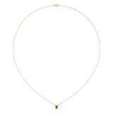 Pear Shaped Garnet & Diamond Birthstone Necklace In 14K Yellow Gold