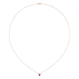 Pear Shaped Amethyst & Diamond Birthstone Necklace In 14K Rose Gold