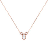 Pear Shaped Diamond Birthstone Necklace In 14K Rose Gold