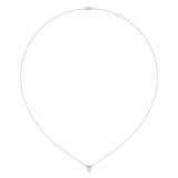 Pear Shaped Diamond Birthstone Necklace In 14K Rose Gold