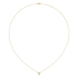 Pear Shaped Diamond Birthstone Necklace In 14K Yellow Gold