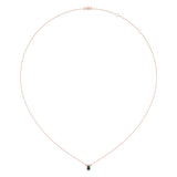Pear Shaped Emerald & Diamond Birthstone Necklace In 14K Rose Gold
