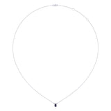 Pear Shaped Alexandrite & Diamond Birthstone Necklace In 14K White Gold