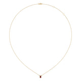 Pear Shaped Ruby & Diamond Birthstone Necklace In 14K Yellow Gold
