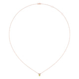 Pear Shaped Peridot & Diamond Birthstone Necklace In 14K Rose Gold