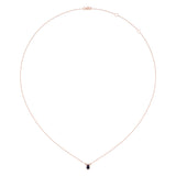 Pear Shaped Sapphire & Diamond Birthstone Necklace In 14K Rose Gold