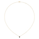 Pear Shaped Sapphire & Diamond Birthstone Necklace In 14K Yellow Gold