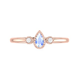 Pear Shaped Tanzanite & Diamond Birthstone Ring In 14K Rose Gold
