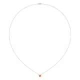 Round Cut Citrine & Diamond Birthstone Necklace In 14K Rose Gold