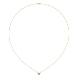 Round Cut Tanzanite & Diamond Birthstone Necklace In 14K Yellow Gold