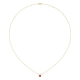 Round Cut Garnet & Diamond Birthstone Necklace In 14K Yellow Gold