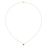 Round Cut Amethyst & Diamond Birthstone Necklace In 14K Yellow Gold