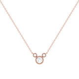 Round Cut Diamond Birthstone Necklace In 14K Rose Gold