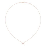 Round Cut Diamond Birthstone Necklace In 14K Rose Gold