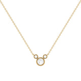 Round Cut Diamond Birthstone Necklace In 14K Yellow Gold