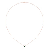 Round Cut Emerald & Diamond Birthstone Necklace In 14K Rose Gold