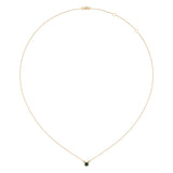 Round Cut Emerald & Diamond Birthstone Necklace In 14K Yellow Gold