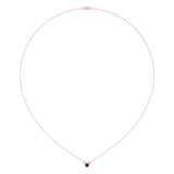 Round Cut Ruby & Diamond Birthstone Necklace In 14K Rose Gold