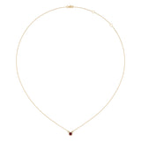 Round Cut Ruby & Diamond Birthstone Necklace In 14K Yellow Gold