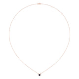 Round Cut Sapphire & Diamond Birthstone Necklace In 14K Rose Gold