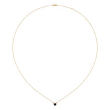 Round Cut Sapphire & Diamond Birthstone Necklace In 14K Yellow Gold