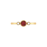 Round Cut Garnet & Diamond Birthstone Ring In 14K Yellow Gold