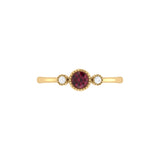 Round Cut Ruby & Diamond Birthstone Ring In 14K Yellow Gold