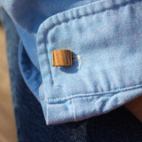 Wood Jasper Stone Cufflinks in 14K Yellow Gold Plated Sterling Silver