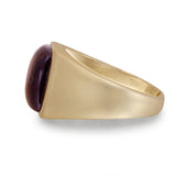 Chatoyant Yellow Tiger Eye Signet Ring in 14K Yellow Gold Plated Sterling Silver