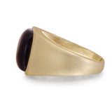 Chatoyant Red Tiger Eye Quartz Stone Signet Ring in 14K Yellow Gold Plated Sterling Silver