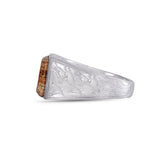 Brown Picasso Jasper Stone Signet Ring in 14K Yellow Gold Plated Sterling Silver